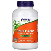 По Дарко, Кора мурашиного дерева, Pau D' Arco, Now Foods, 500 мг, 250 капсул